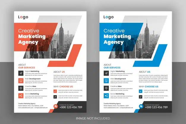 Corporate business digital marketing agency flyer design and brochure cover template Premium Psd