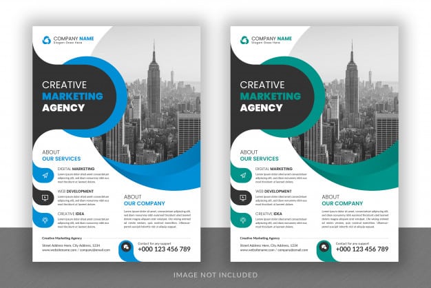 Corporate business digital marketing agency flyer design and brochure cover template Premium Psd