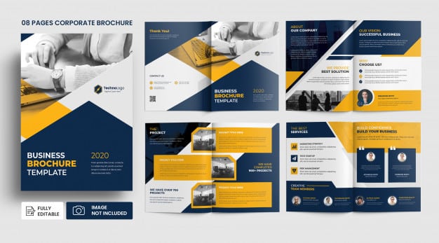 Corporate business profile pages brochure template Premium Psd