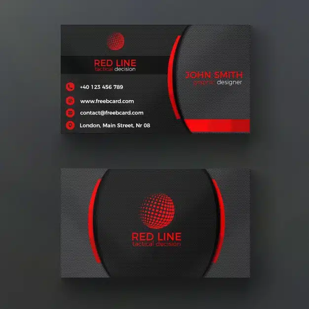 Corporate red and black business card Free Psd