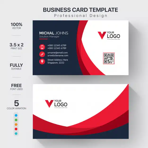Creative visit cards with color variation Free Vector