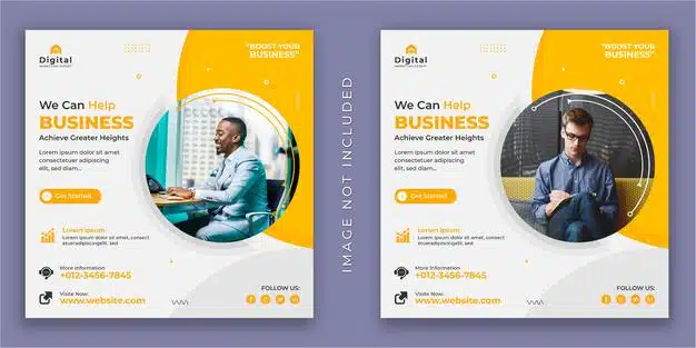 Digital marketing agency and corporate business flyer, square social media instagram post or web banner template Premium Vector