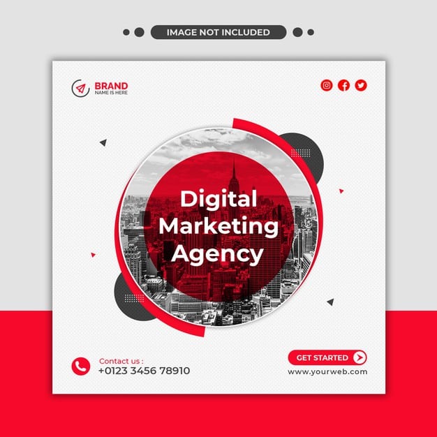 Digital marketing agency social media web banner or square flyer template Premium Psd