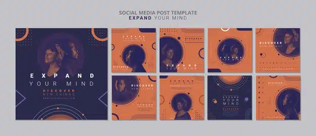 Expand your mind social media post template Free Psd
