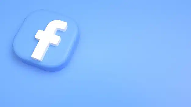 Facebook logo minimal 3d background Premium Photo