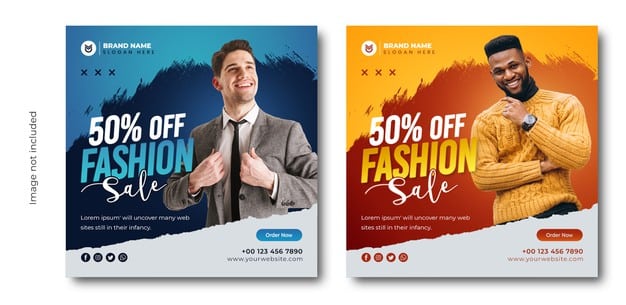 Fashion sale banner for social media facebook cover and web advertising Premium Psd