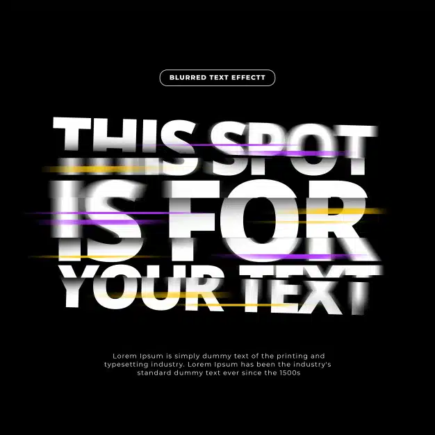 Flash blurred text effect Premium Psd