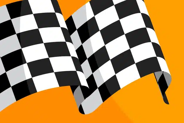 Flat racing checkered flag background Free Vector