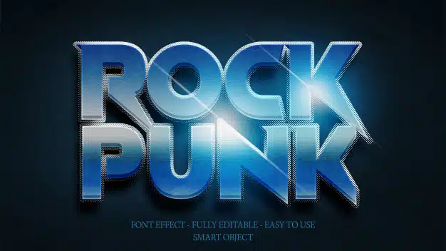 Font effect 3d rock n roll Premium Psd
