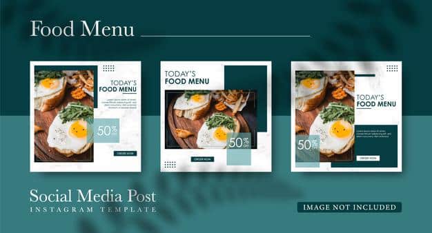 Food social media template Premium Vector