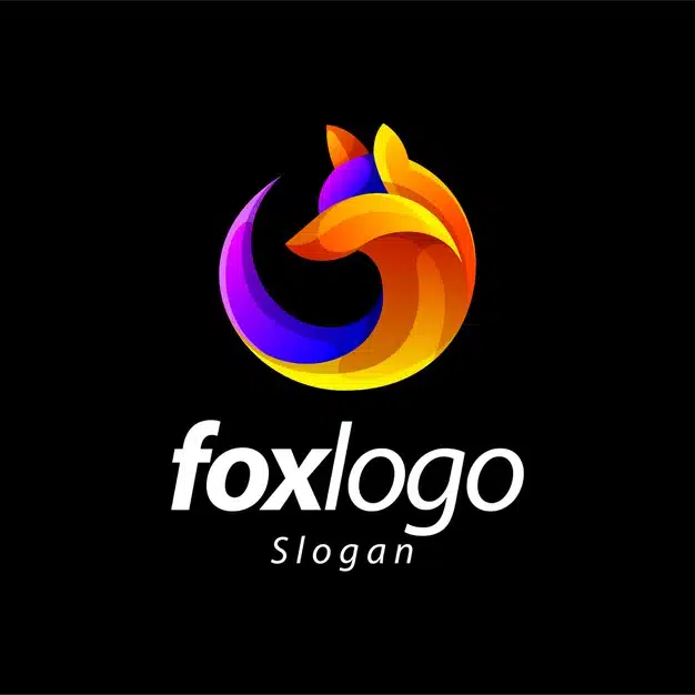 Fox gradient color logo design Premium Vector