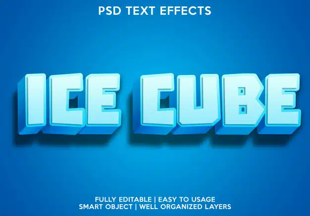 Glass text effect Premium Psd