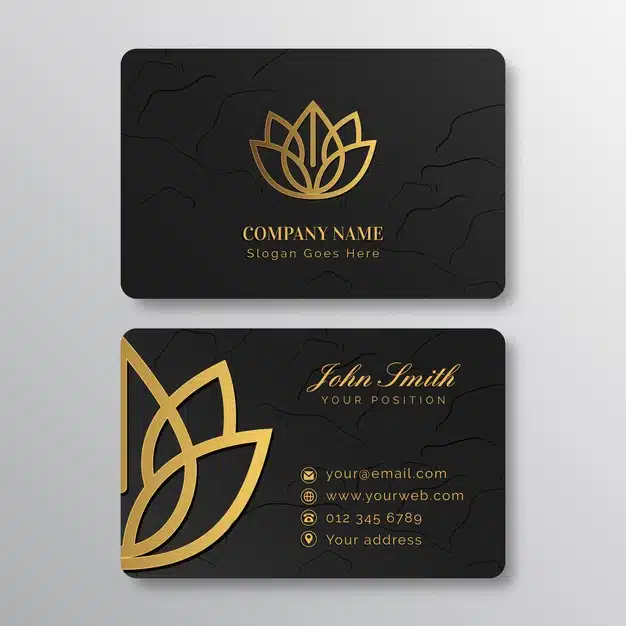 Gold foil business card template Free Vector