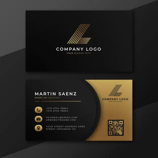 Golden foil style business card template Free Vector