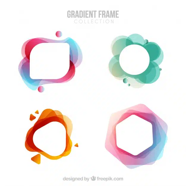 Gradient frame collection Premium Vector
