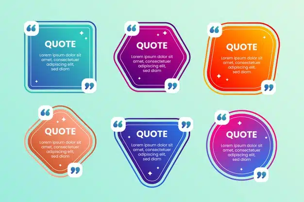 Gradient quote box frame collection Free Vector