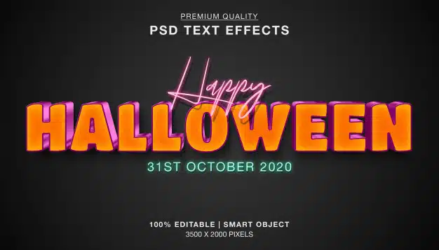 Happy halloween text effect Premium Psd