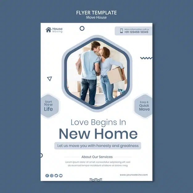 House moving service print template Free Psd