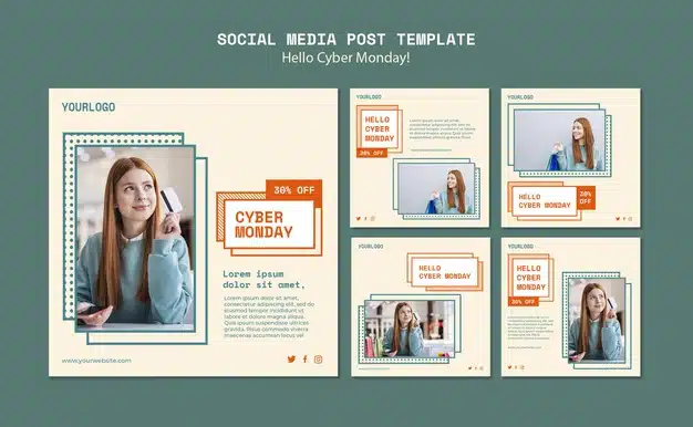 Instagram posts collection for cyber monday clearance Free Psd