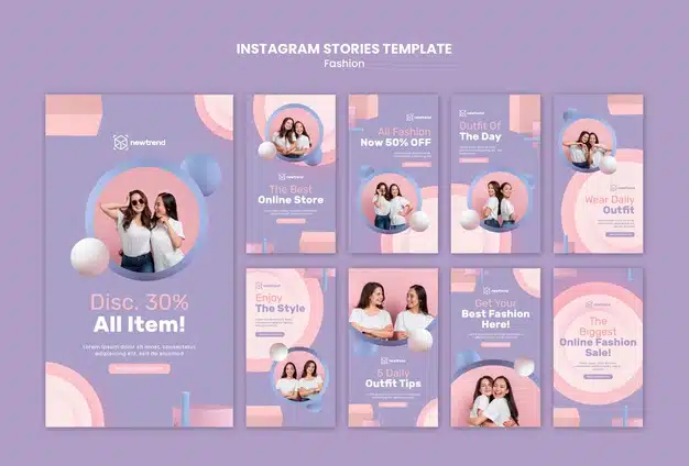 Instagram stories collection for fashion retail store Premium Psd