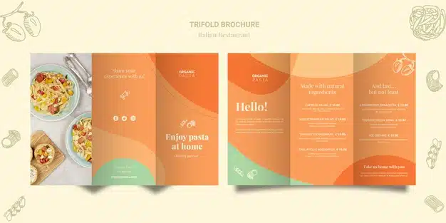 Italian restaurant trifold brochure Free Psd