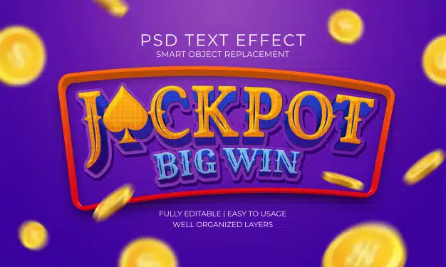 Jackpot big win text effect Premium Psd