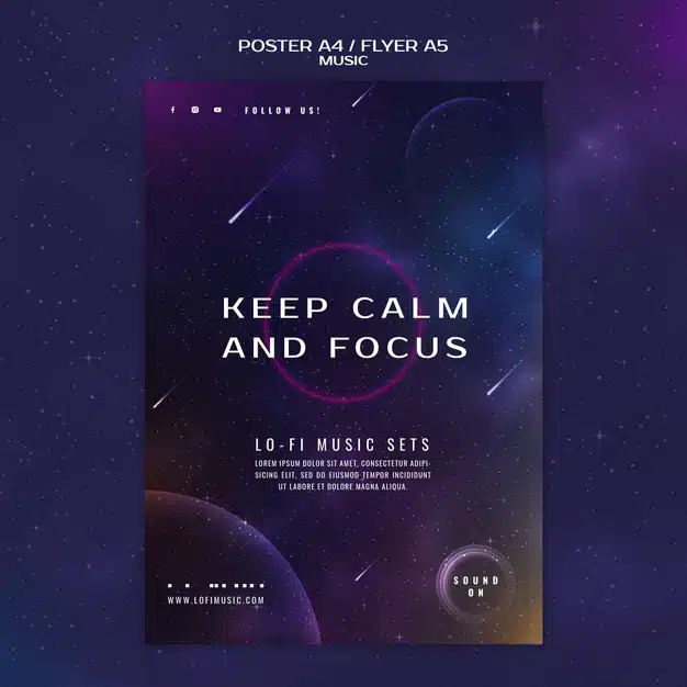 Keep calm and focus poster template Free Psd