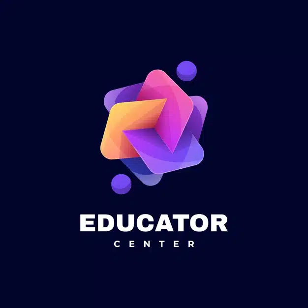 Logo education gradient colorful style. Premium Vector