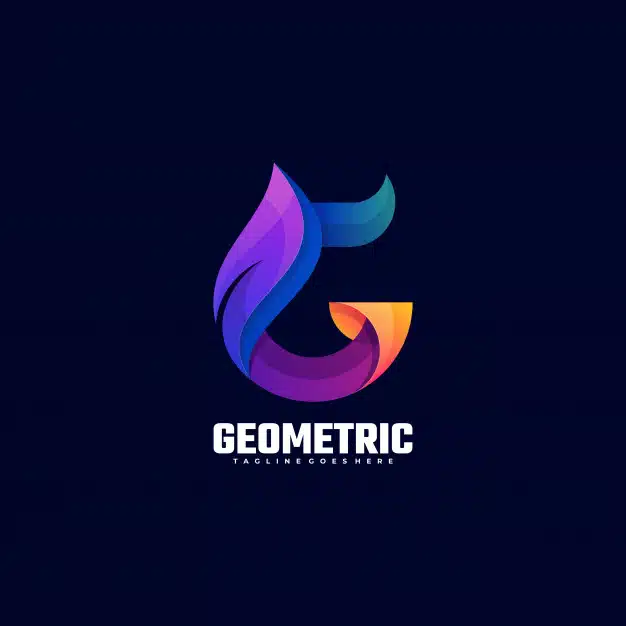 Logo illustration geometric gradient colorful style. Premium Vector