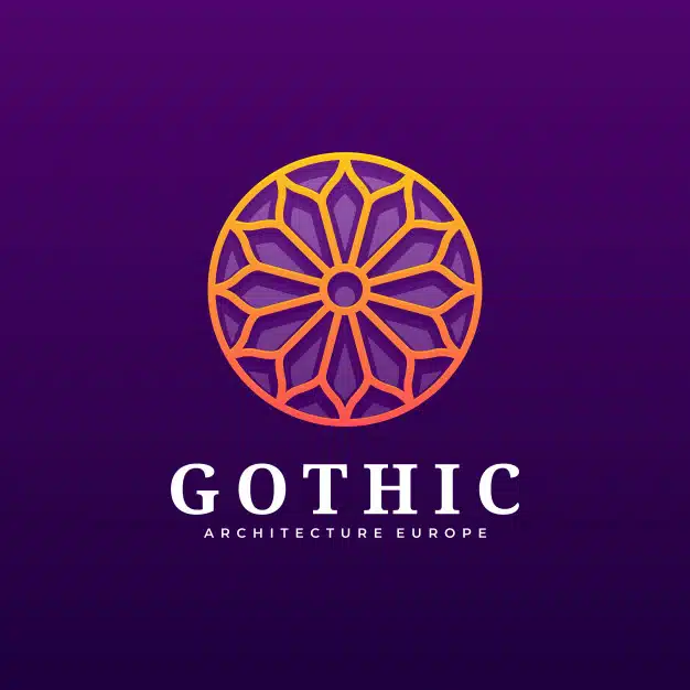 Logo illustration gothic gradient colorful style. Premium Vector