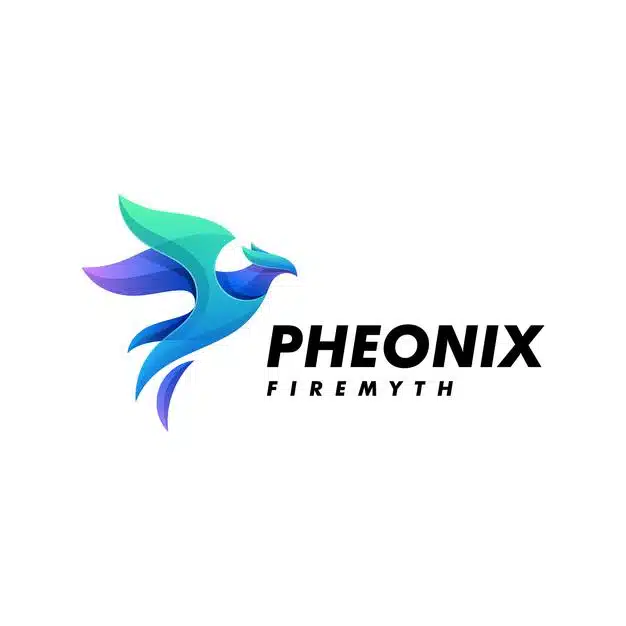 Logo illustration phoenix gradient colorful style. Premium Vector
