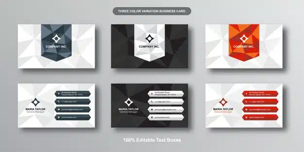 Low poly modern editable business card Premium Vector
