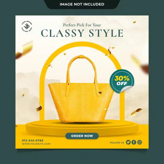 Luxury bag fashion sale instagram post template Premium Psd