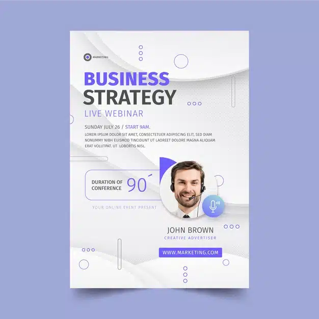 Marketing business vertical flyer template Free Vector