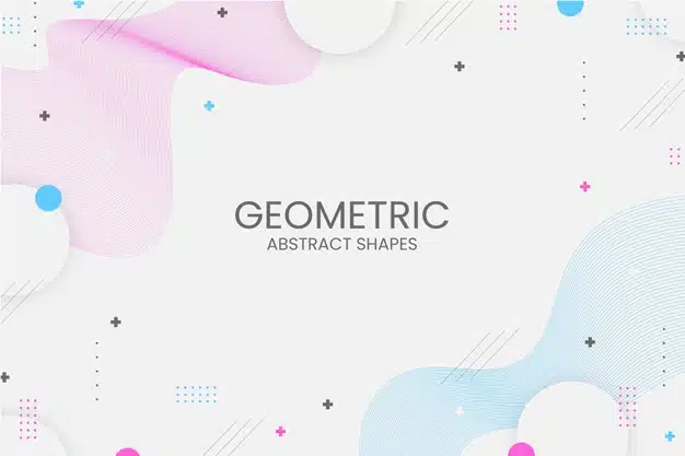 Memphis geometric background with abstract shapes Free Vector