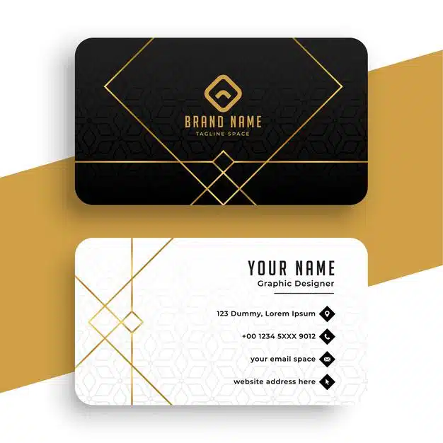 Minimal golden business card template Free Vector