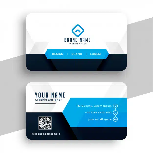 Modern blue professional business card template design Free Vector