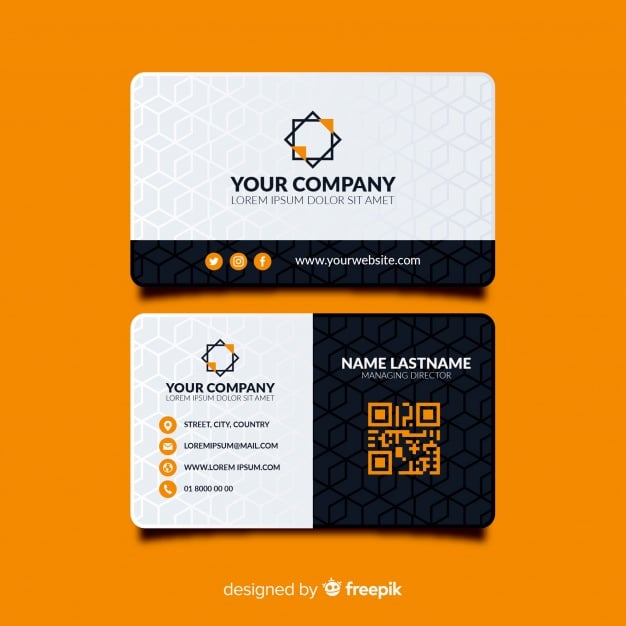 Modern business card template with abstract shapes Premium Vector