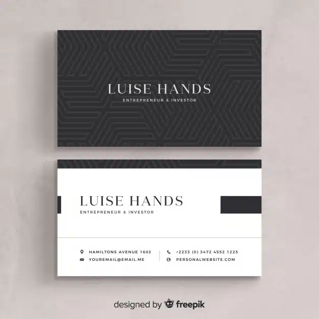 Modern business card template with geometric shapes Free Vector