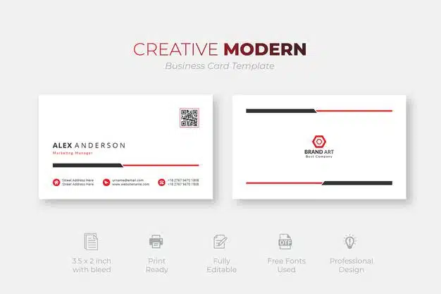 Modern creative and clean business card template Free Vector