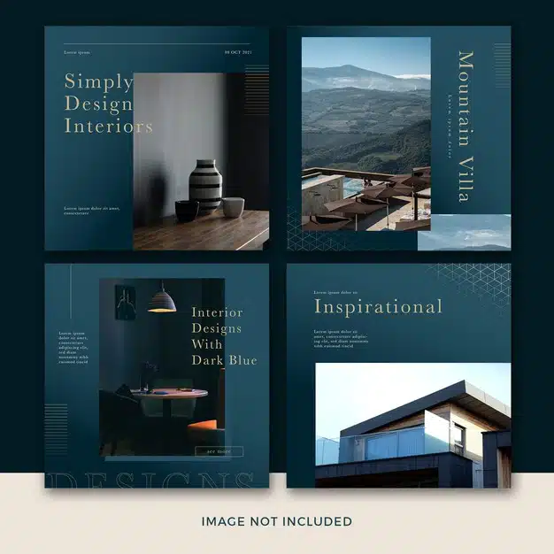 Modern furniture social media post template collection Premium Psd