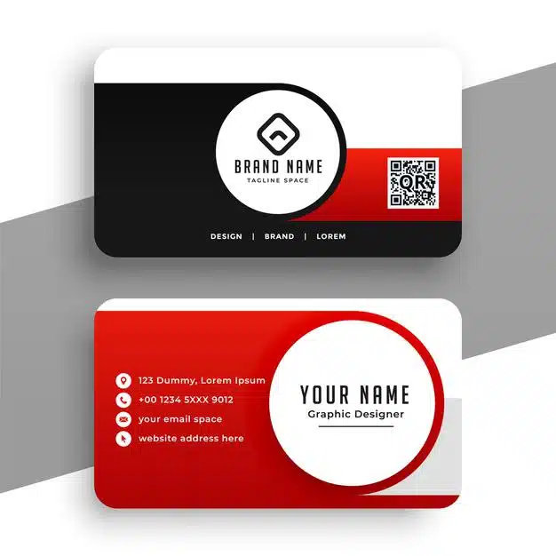 Modern red business card for your business Free Vector