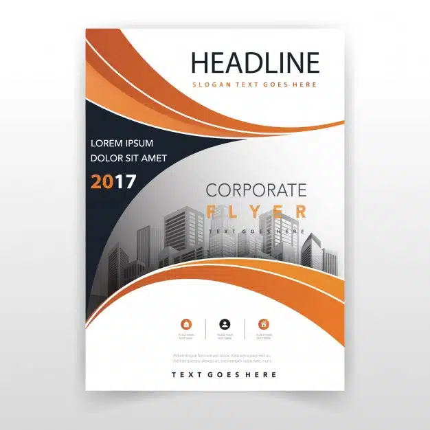 Orange annual report template Free Vector