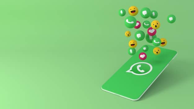 Phone with whatsapp popping up icons Premium Photo