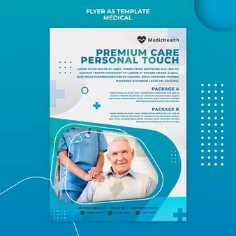 Premium care flyer template Free Psd