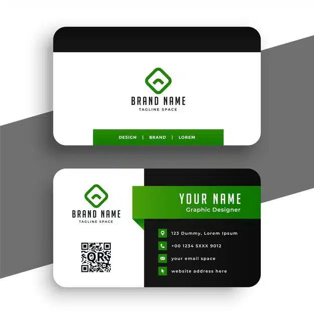 Professional green business card design template Free Vector
