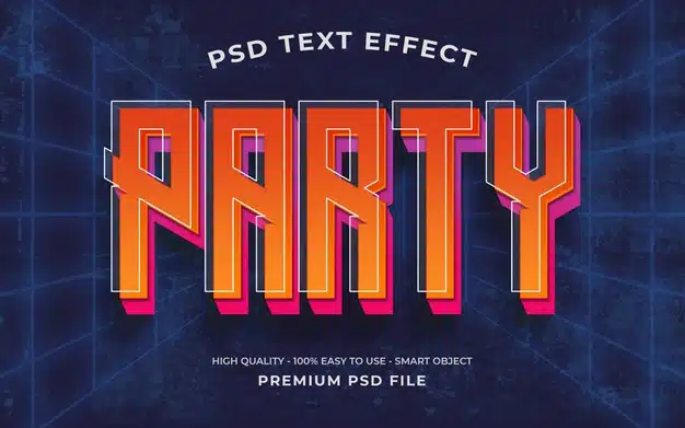 Retro text effect template Premium Psd