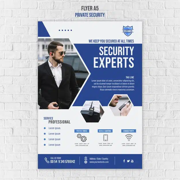 Security services poster template Free Psd