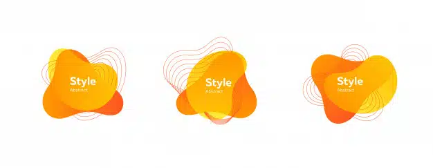 Set of abstract modern yellow and orange Free Vector