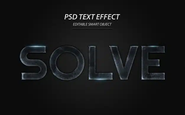 Solve text effect design template Premium Psd